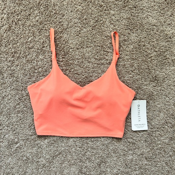 Athleta Other - Athleta I Coral V Neck Crop Tank Top I Size L I Built-In Bra, Adjustable Strap